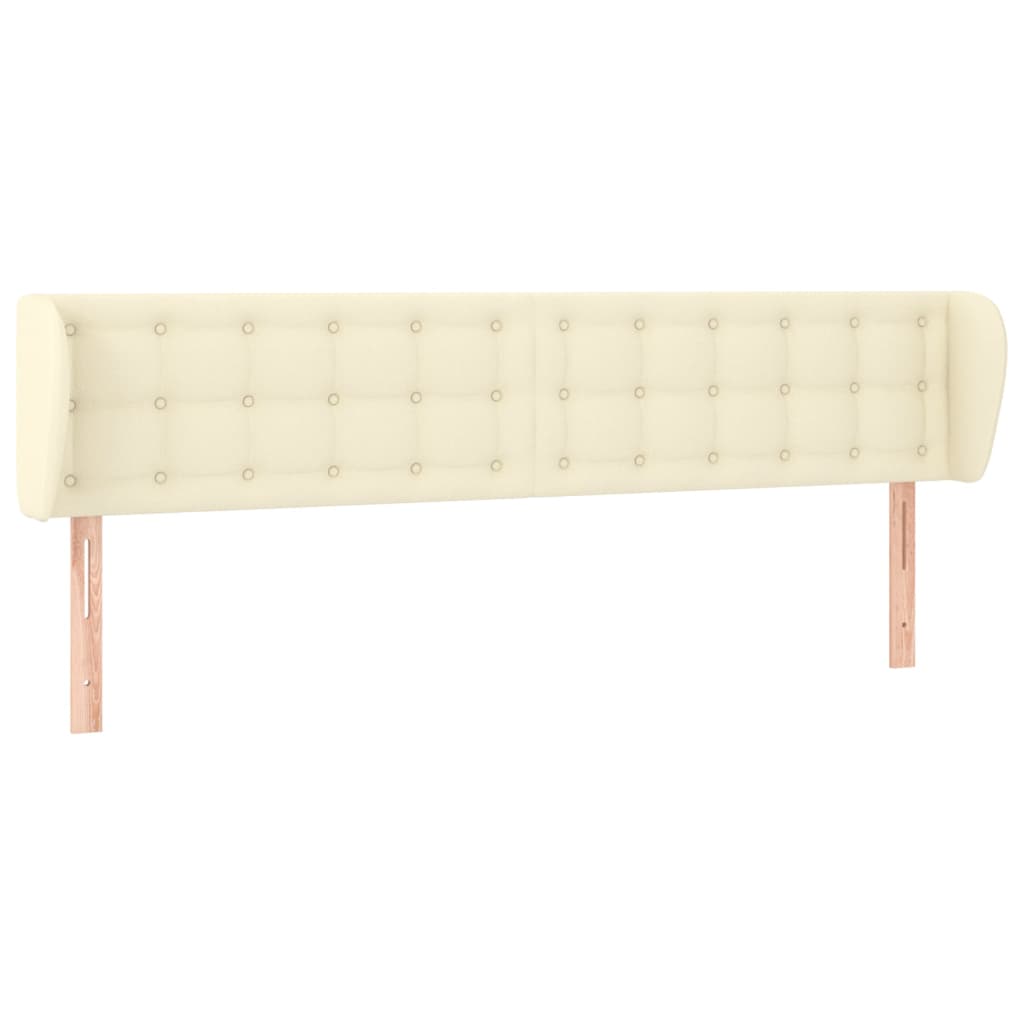 vidaXL Tăblie de pat cu aripioare crem 163x23x78/88 cm piele ecologică