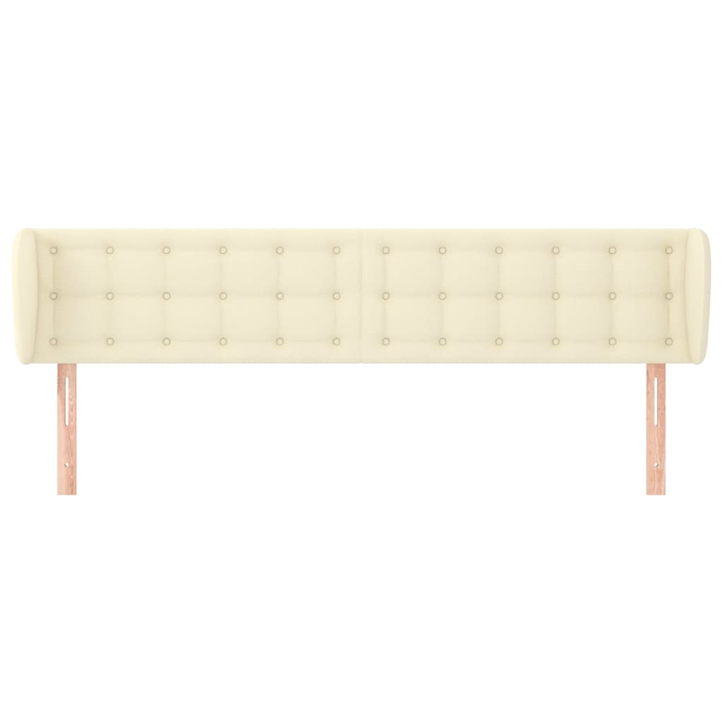 vidaXL Tăblie de pat cu aripioare crem 163x23x78/88 cm piele ecologică