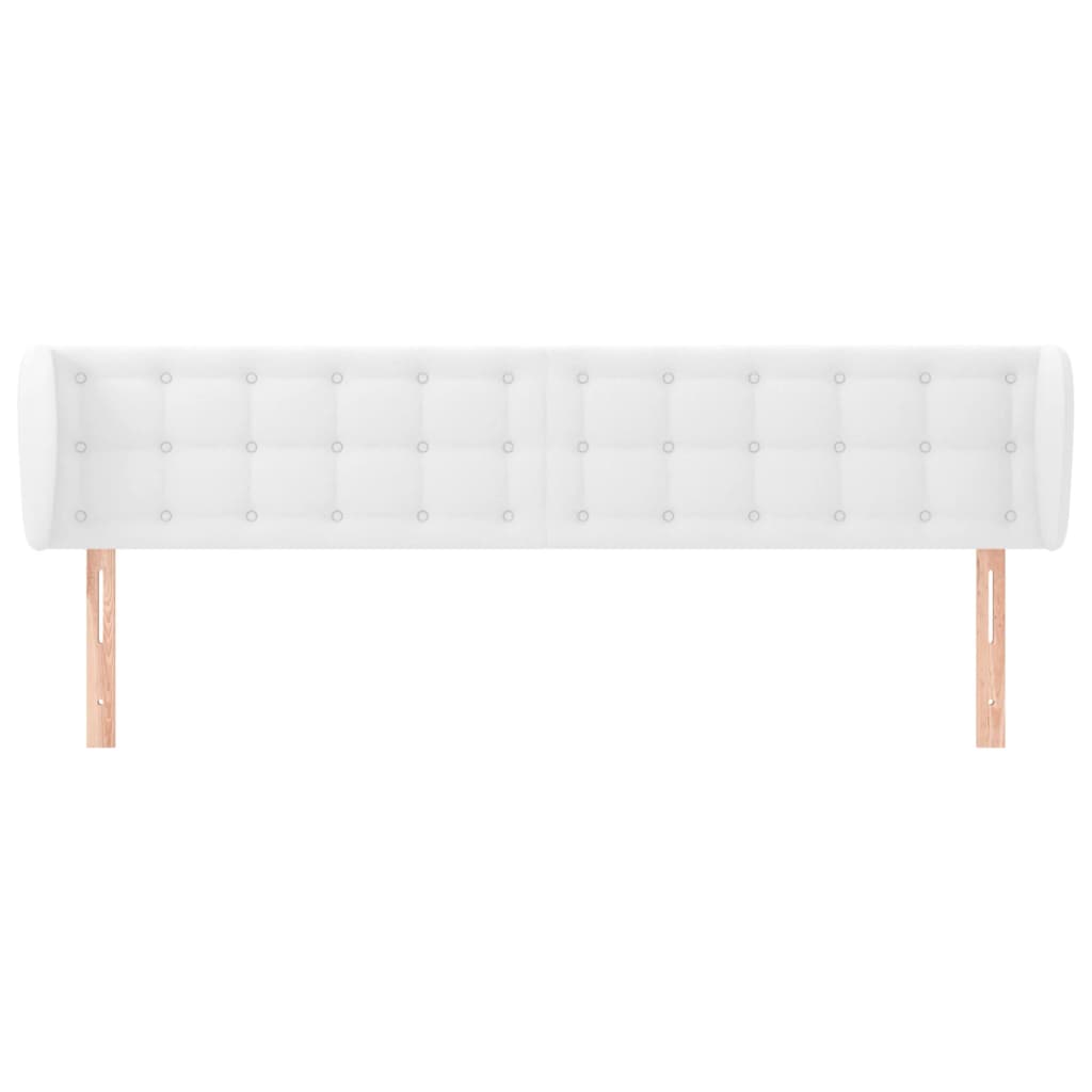vidaXL Tăblie de pat cu aripioare alb 183x23x78/88 cm piele ecologică vidaXL Tăblie de pat cu aripioare alb 183x23x78/88 cm piele ecologică