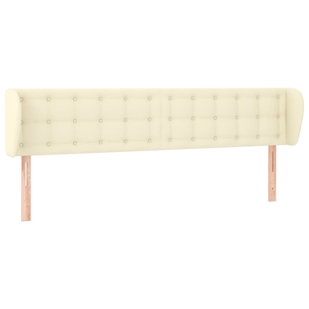 vidaXL Tăblie de pat cu aripioare crem 183x23x78/88 cm piele ecologică vidaXL Tăblie de pat cu aripioare crem 183x23x78/88 cm piele ecologică
