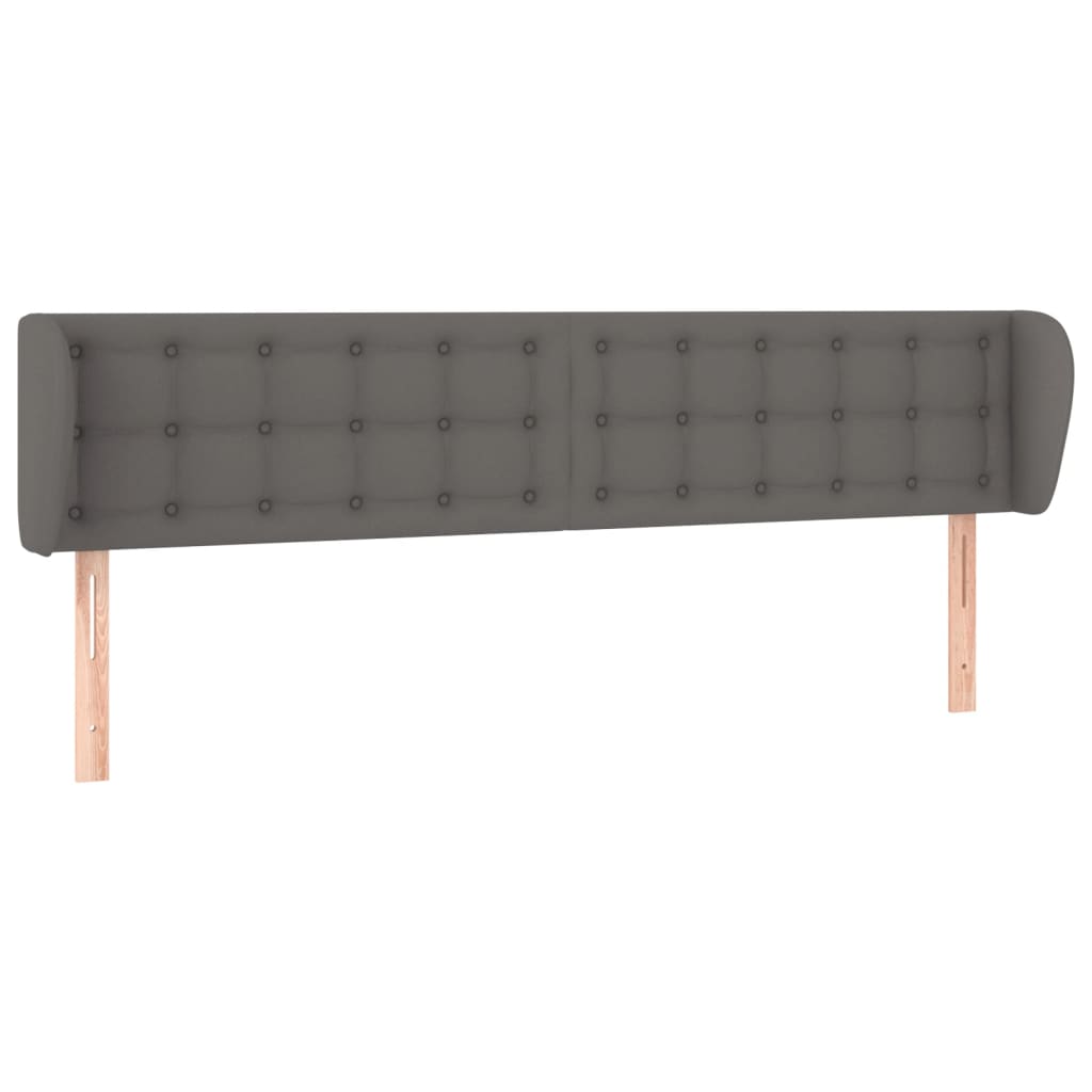 vidaXL Tăblie de pat cu aripioare gri 183x23x78/88 cm piele ecologică