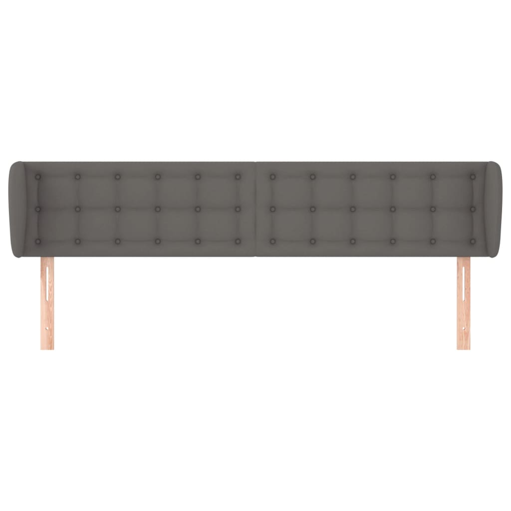 vidaXL Tăblie de pat cu aripioare gri 183x23x78/88 cm piele ecologică