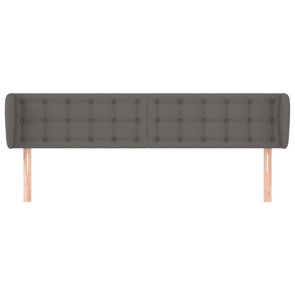 vidaXL Tăblie de pat cu aripioare gri 203x23x78/88 cm piele ecologică