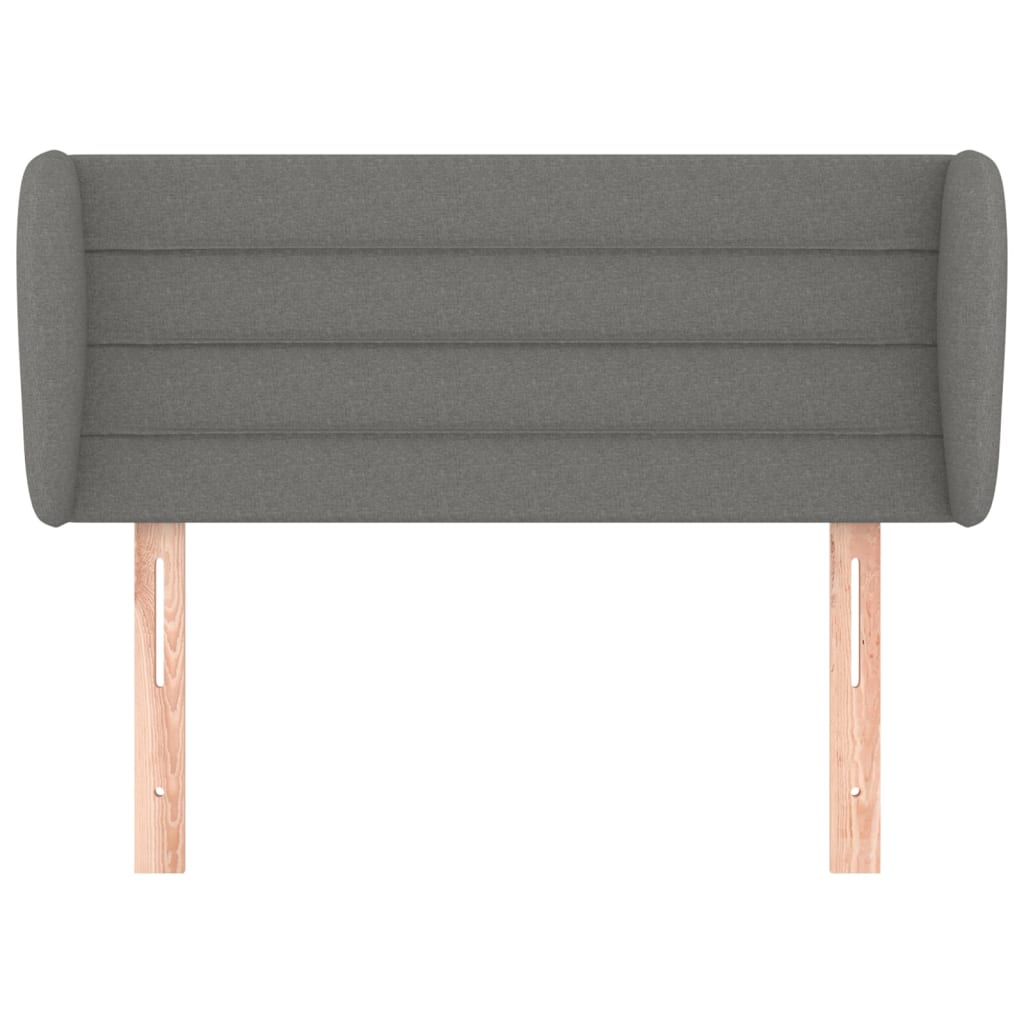 vidaXL Tăblie de pat cu aripioare gri închis 83x23x78/88 cm textil