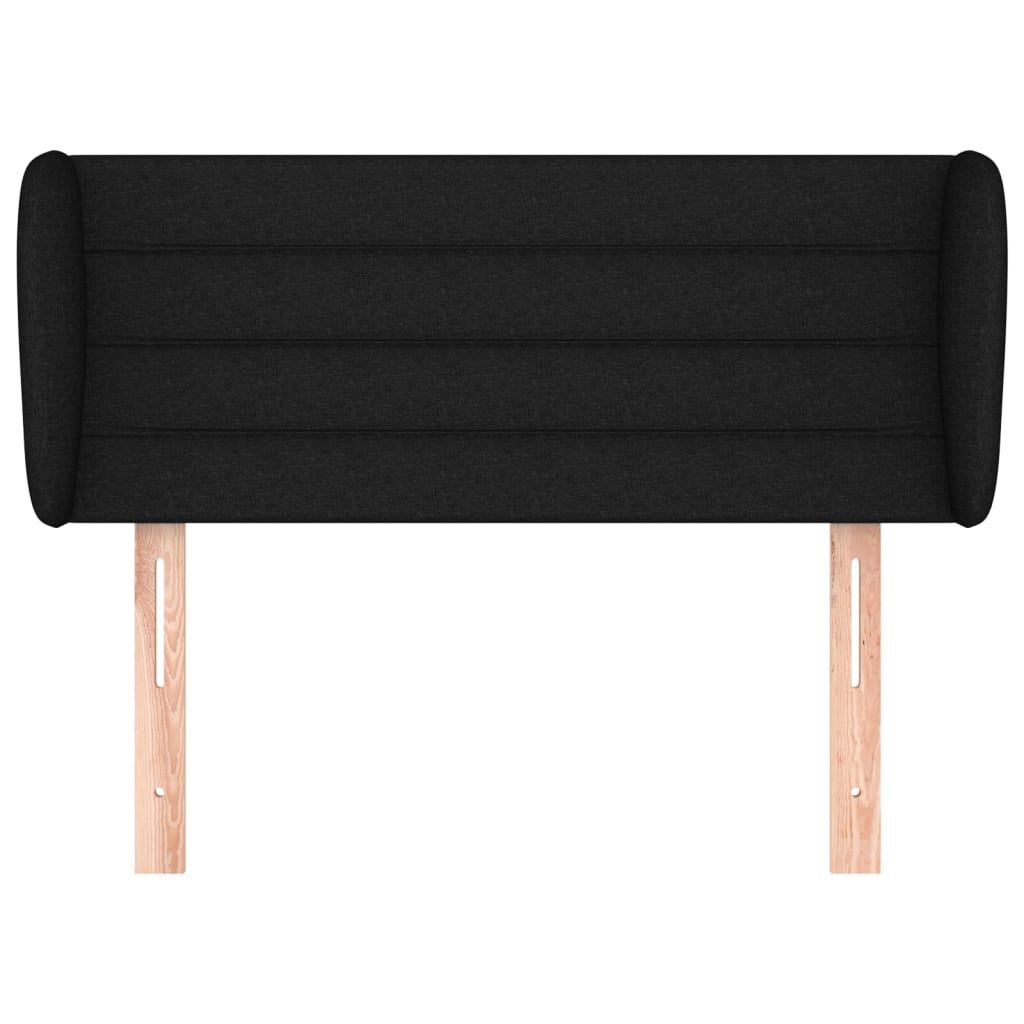 vidaXL Tăblie de pat cu aripioare negru 93x23x78/88 cm textil