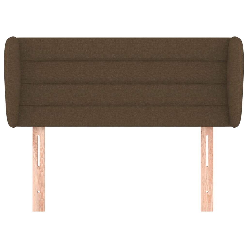 vidaXL Tăblie de pat cu aripioare maro închis 93x23x78/88 cm textil