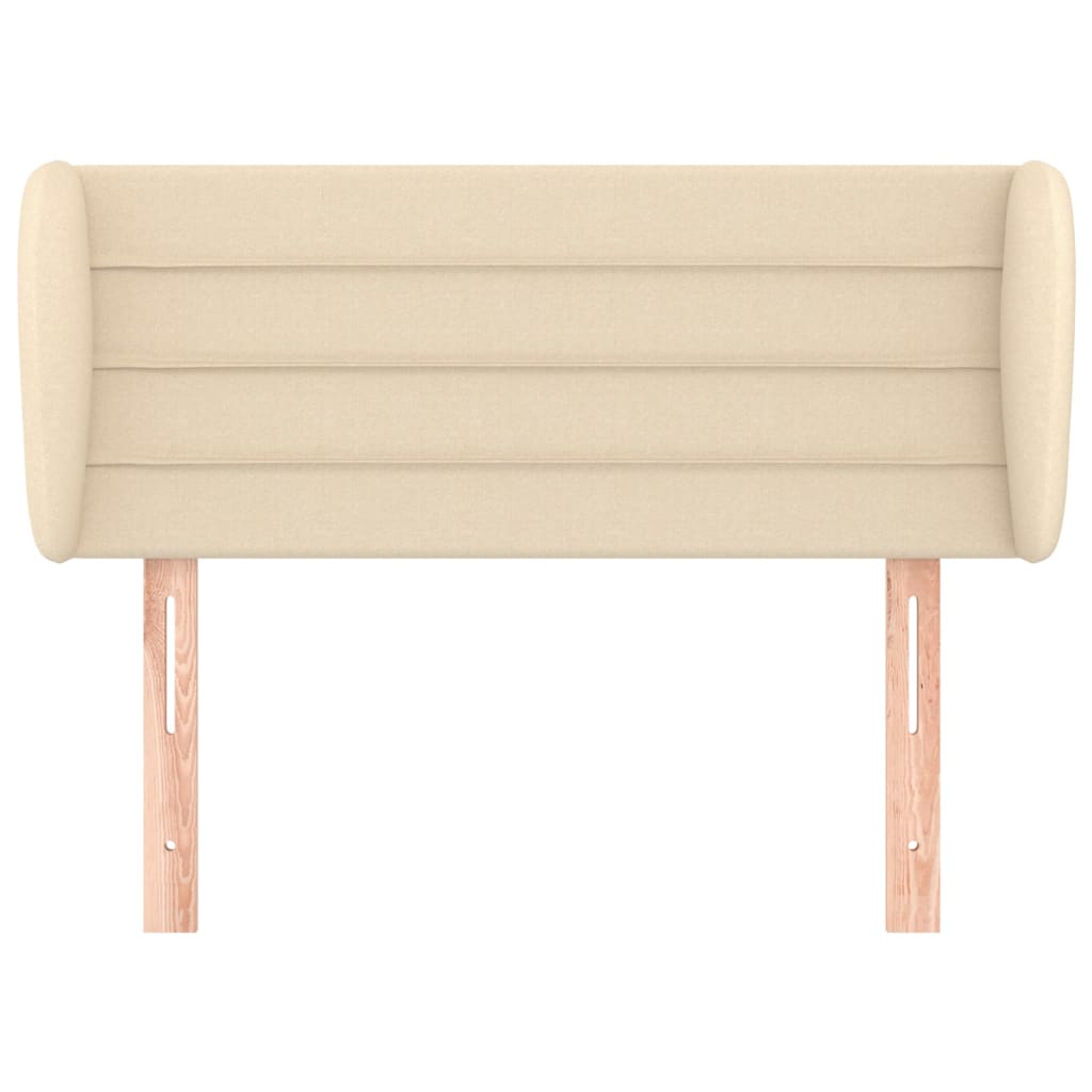 vidaXL Tăblie de pat cu aripioare crem 93x23x78/88 cm textil