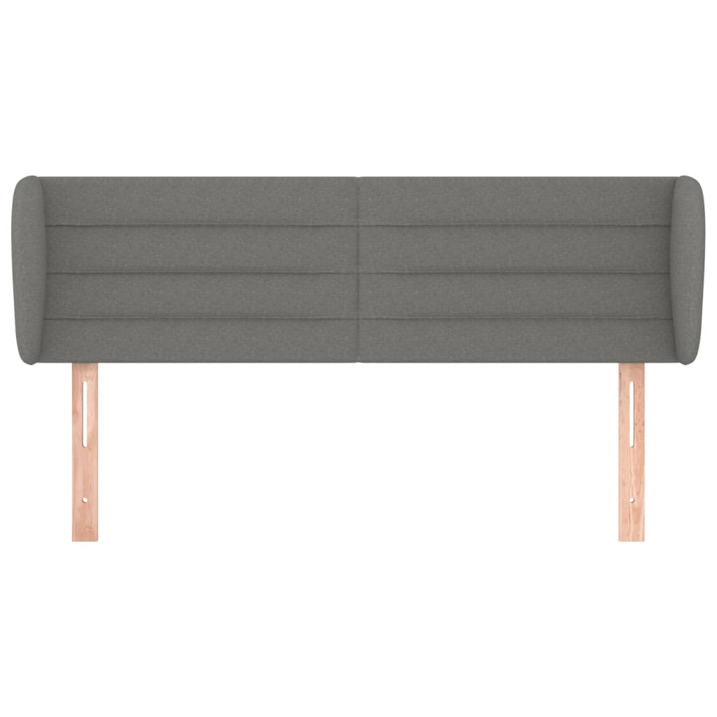 vidaXL Tăblie de pat cu aripioare gri închis 147x23x78/88 cm textil vidaXL Tăblie de pat cu aripioare gri închis 147x23x78/88 cm textil