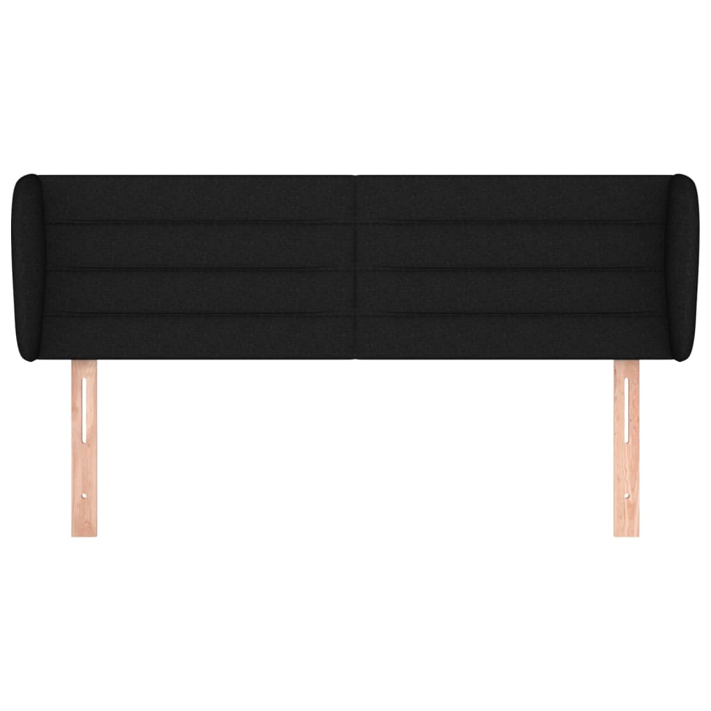 vidaXL Tăblie de pat cu aripioare negru 147x23x78/88 cm textil