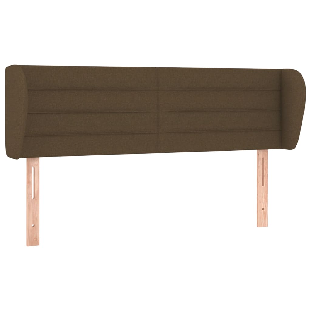 vidaXL Tăblie de pat cu aripioare maro închis 147x23x78/88 cm textil