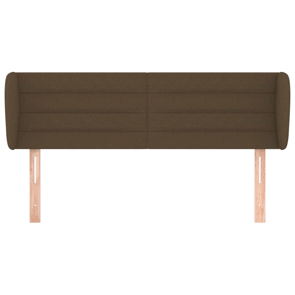 vidaXL Tăblie de pat cu aripioare maro închis 147x23x78/88 cm textil
