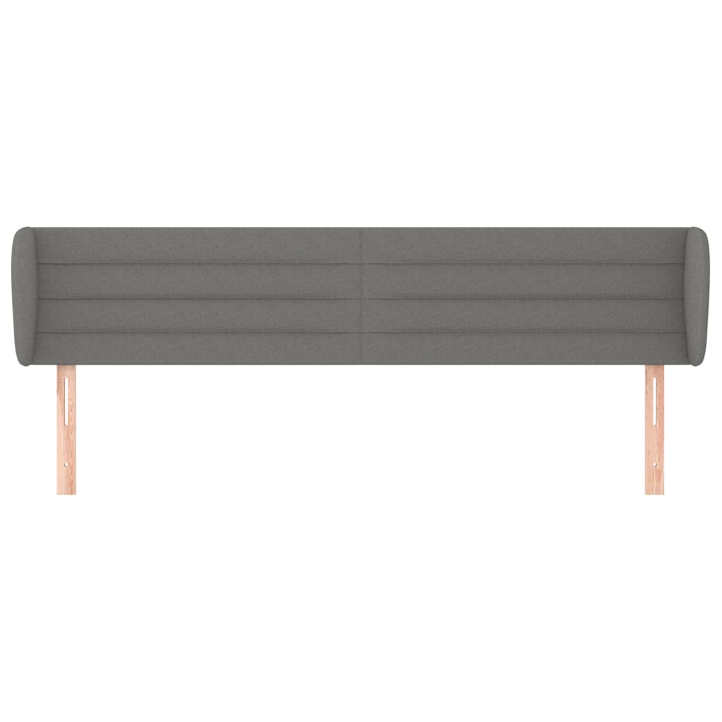vidaXL Tăblie de pat cu aripioare gri închis 163x23x78/88 cm textil vidaXL Tăblie de pat cu aripioare gri închis 163x23x78/88 cm textil