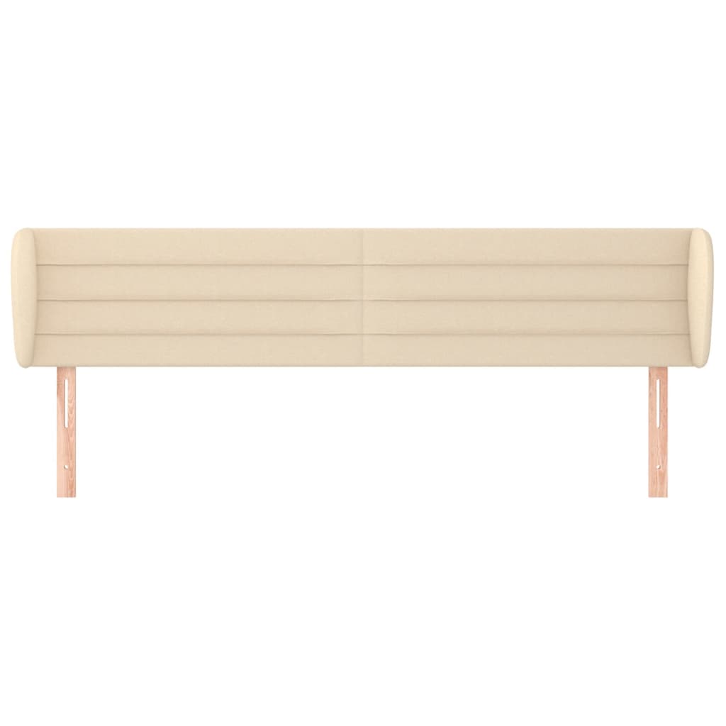 vidaXL Tăblie de pat cu aripioare crem 163x23x78/88 cm material textil vidaXL Tăblie de pat cu aripioare crem 163x23x78/88 cm material textil