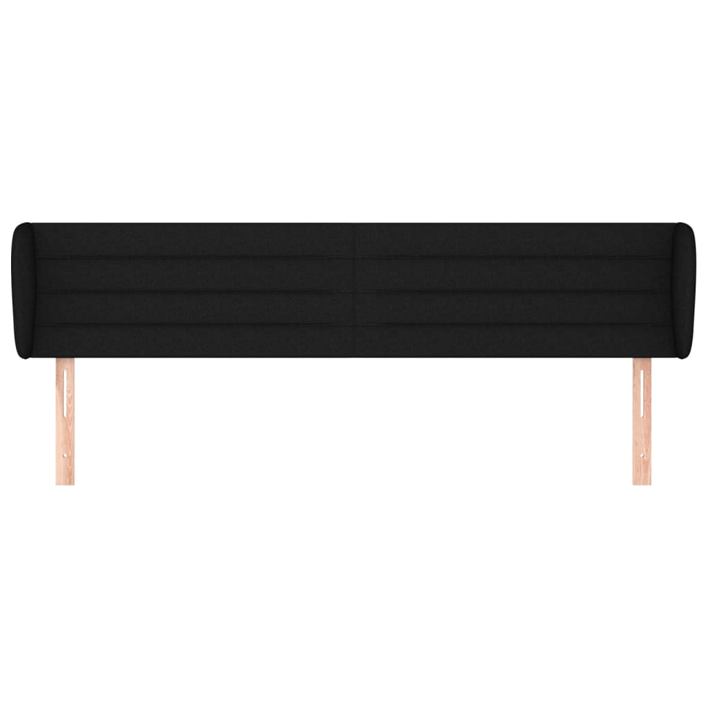 vidaXL Tăblie de pat cu aripioare negru 183x23x78/88 cm textil