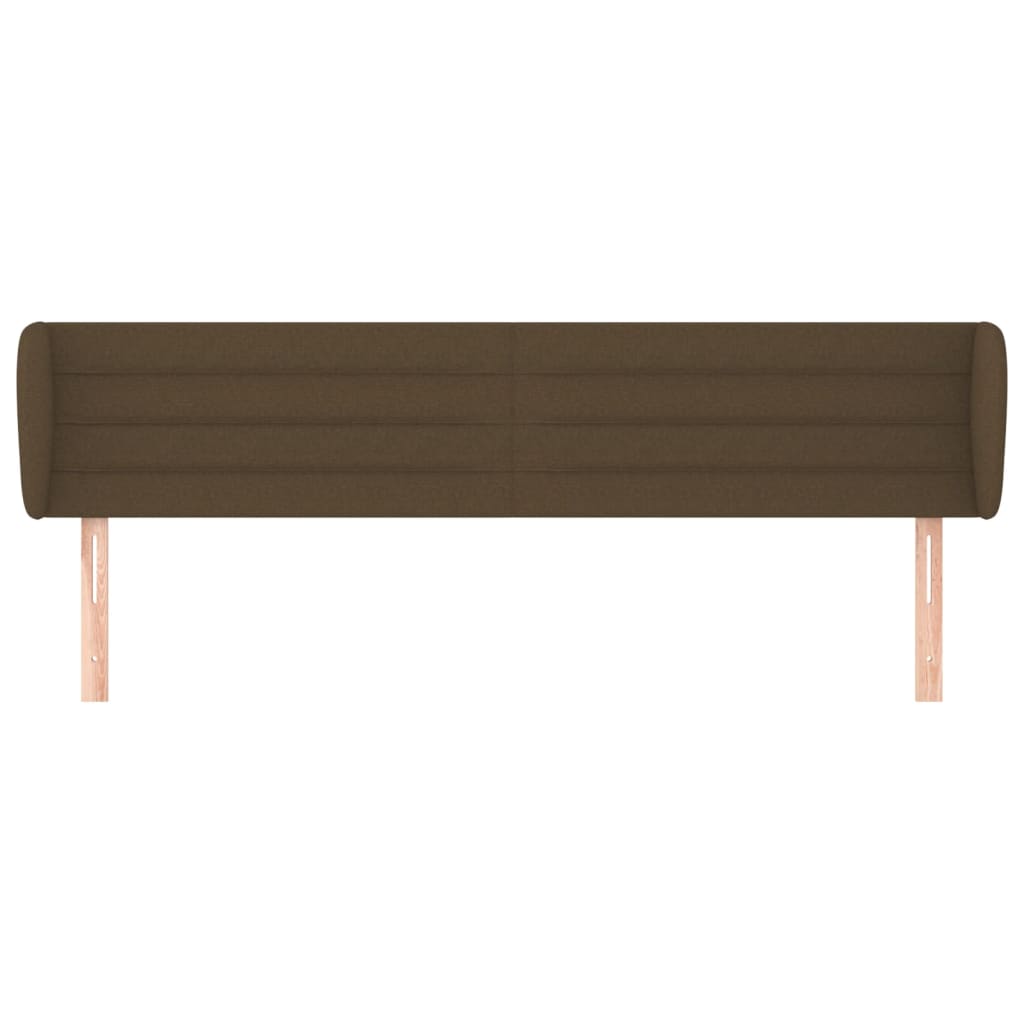 vidaXL Tăblie de pat cu aripioare maro închis 183x23x78/88 cm textil