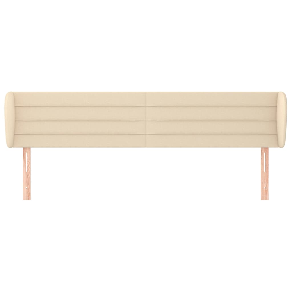 vidaXL Tăblie de pat cu aripioare crem 183x23x78/88 cm material textil vidaXL Tăblie de pat cu aripioare crem 183x23x78/88 cm material textil