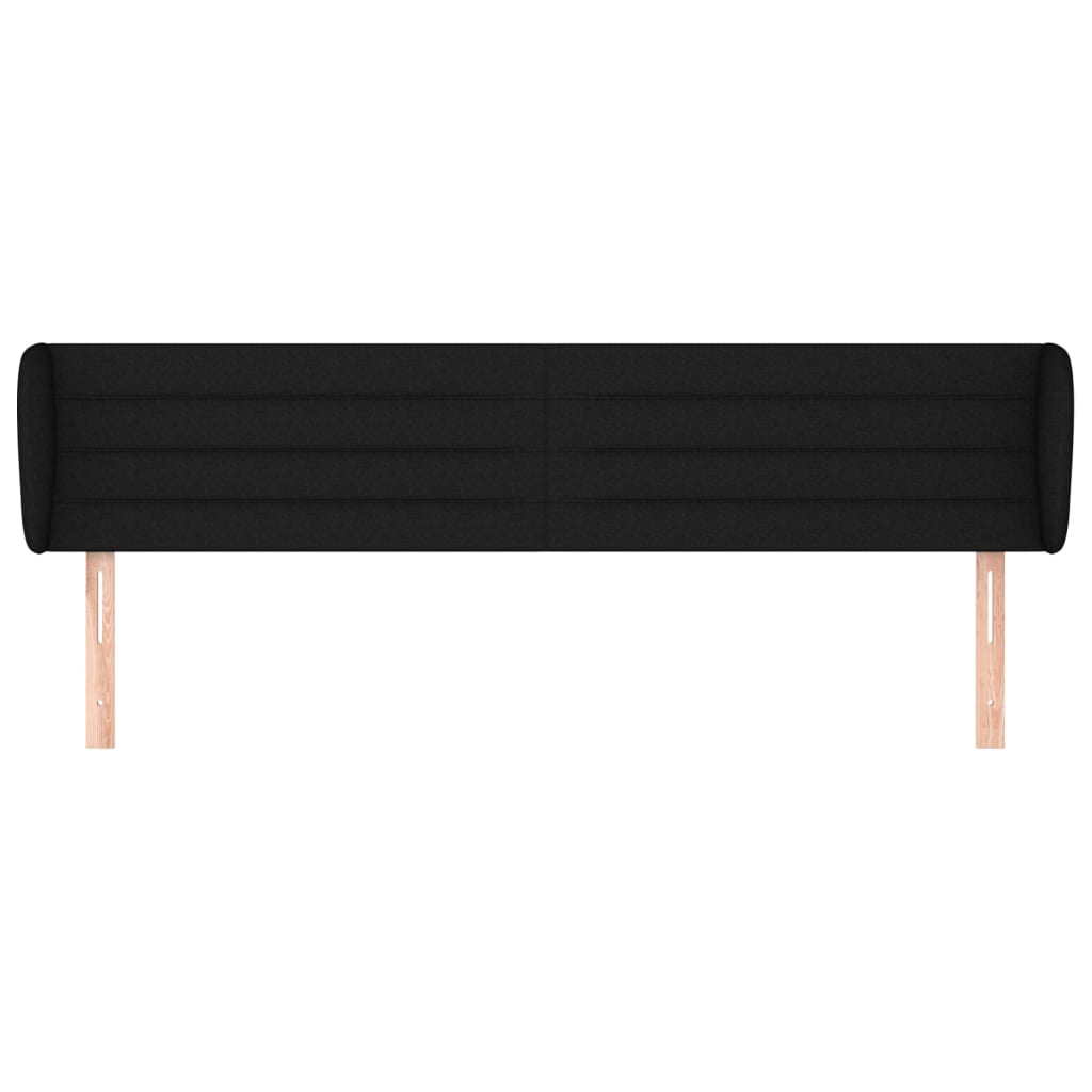 vidaXL Tăblie de pat cu aripioare negru 203x23x78/88 cm textil