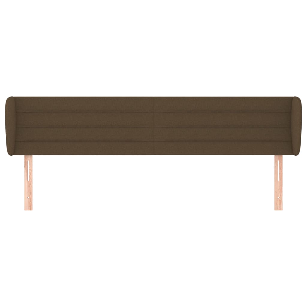 vidaXL Tăblie de pat cu aripioare maro închis 203x23x78/88 cm textil