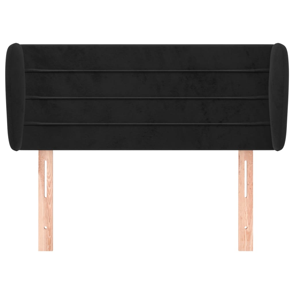 vidaXL Tăblie de pat cu aripioare negru 83x23x78/88 cm catifea