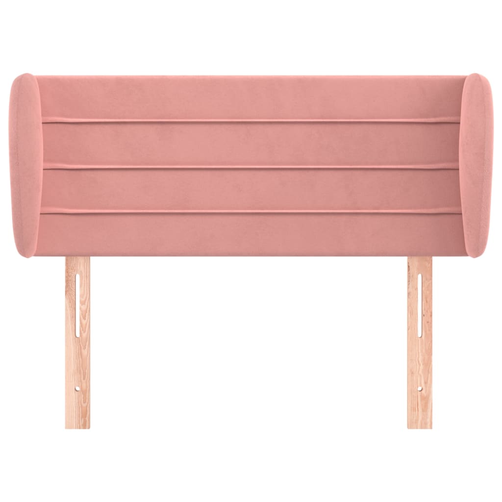 vidaXL Tăblie de pat cu aripioare roz 83x23x78/88 cm catifea