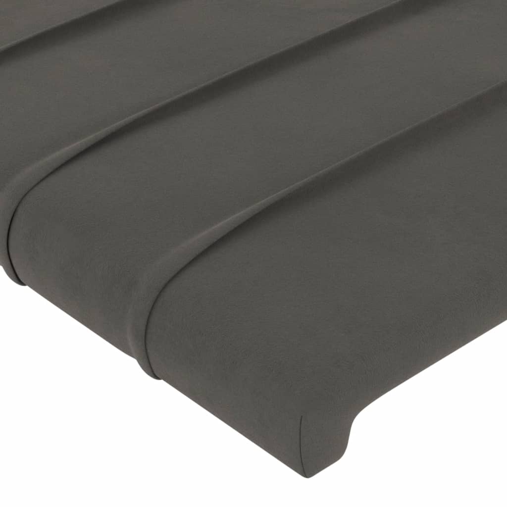 vidaXL Tăblie de pat cu aripioare gri închis 93x23x78/88 cm catifea