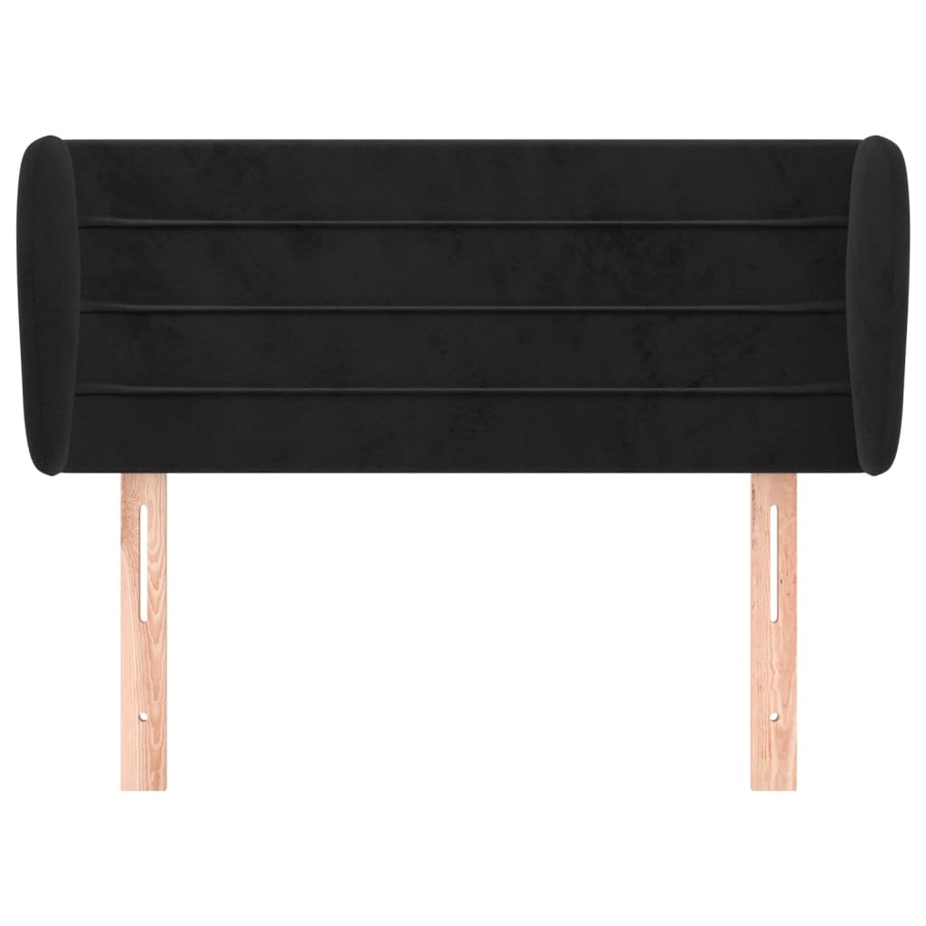 vidaXL Tăblie de pat cu aripioare negru 93x23x78/88 cm catifea