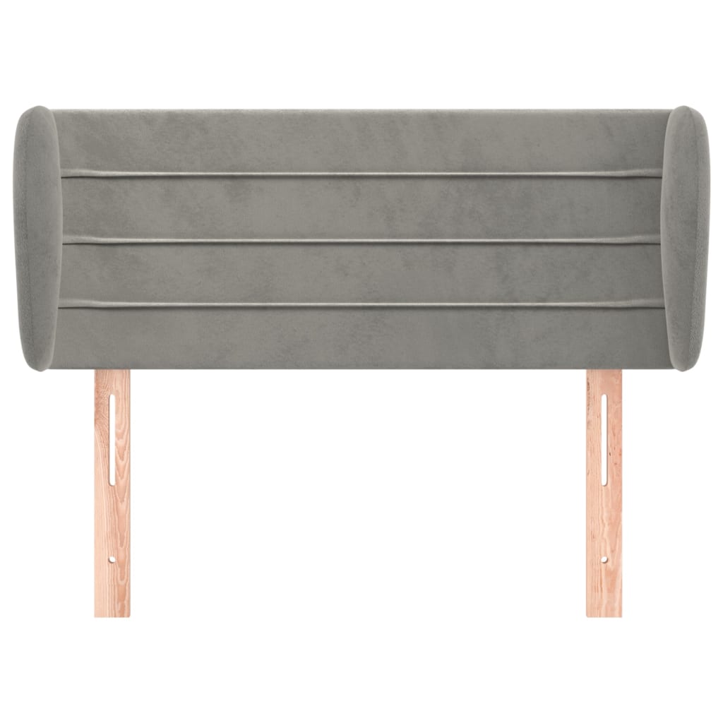 vidaXL Tăblie de pat cu aripioare gri deschis 103x23x78/88 cm catifea vidaXL Tăblie de pat cu aripioare gri deschis 103x23x78/88 cm catifea