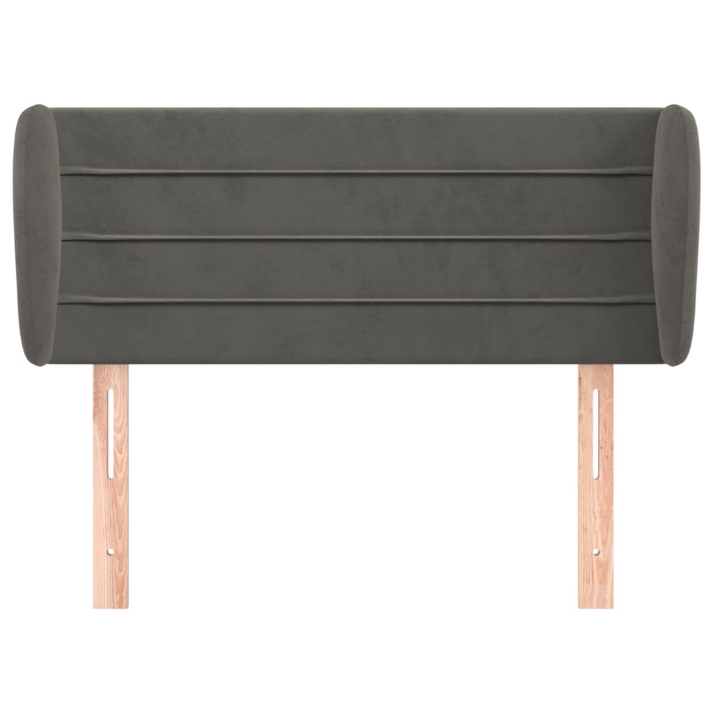 vidaXL Tăblie de pat cu aripioare gri închis 103x23x78/88 cm catifea