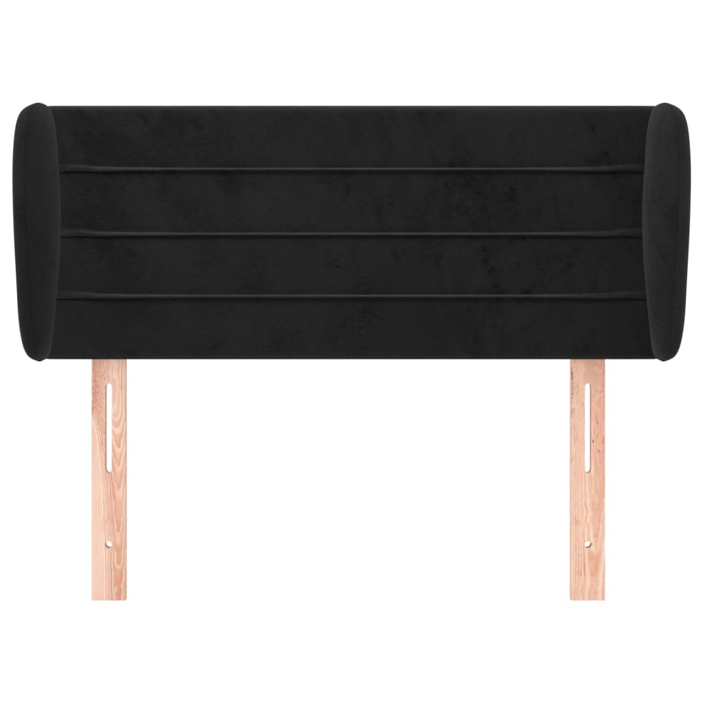vidaXL Tăblie de pat cu aripioare negru 103x23x78/88 cm catifea