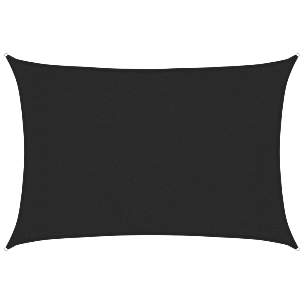 vidaXL Pânză parasolar, negru, 3x4,5 m, HDPE, 160 g/m²
