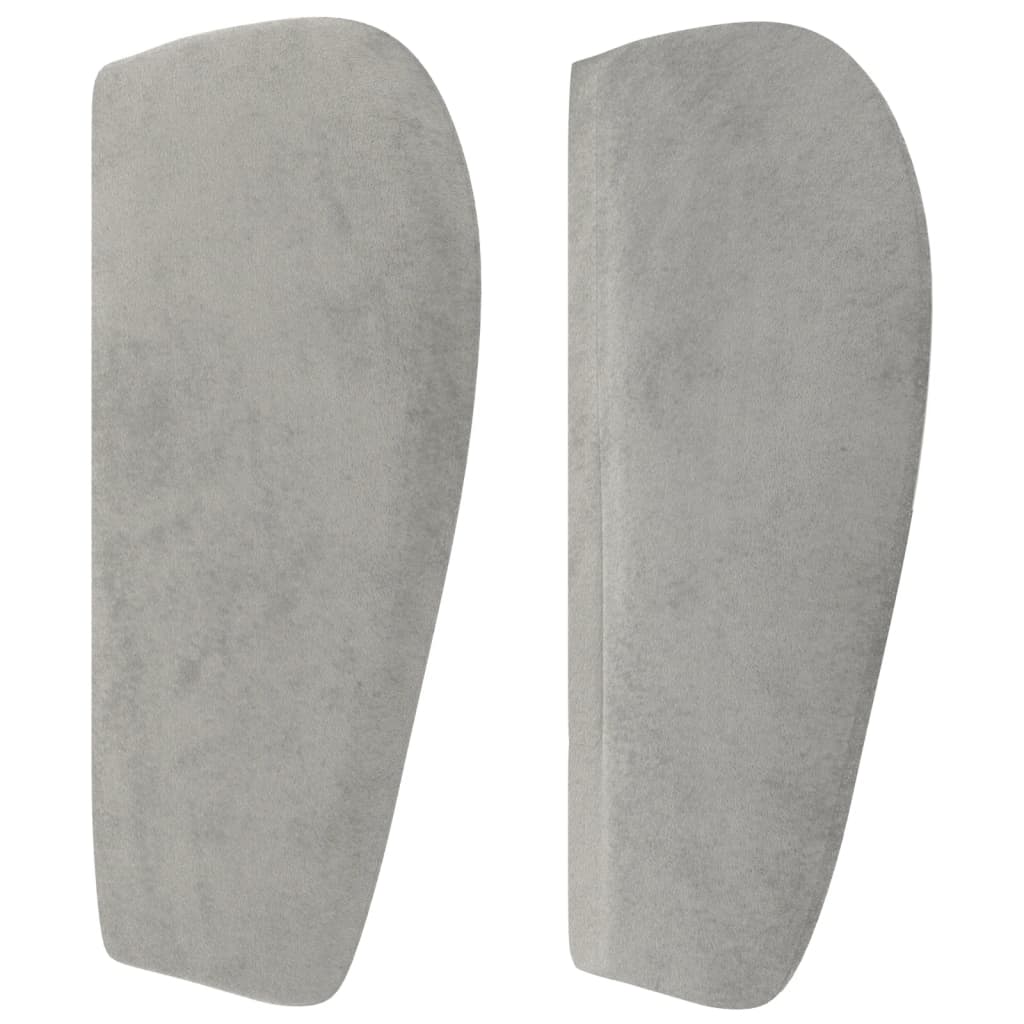 vidaXL Tăblie de pat cu aripioare gri deschis 147x23x78/88 cm catifea vidaXL Tăblie de pat cu aripioare gri deschis 147x23x78/88 cm catifea