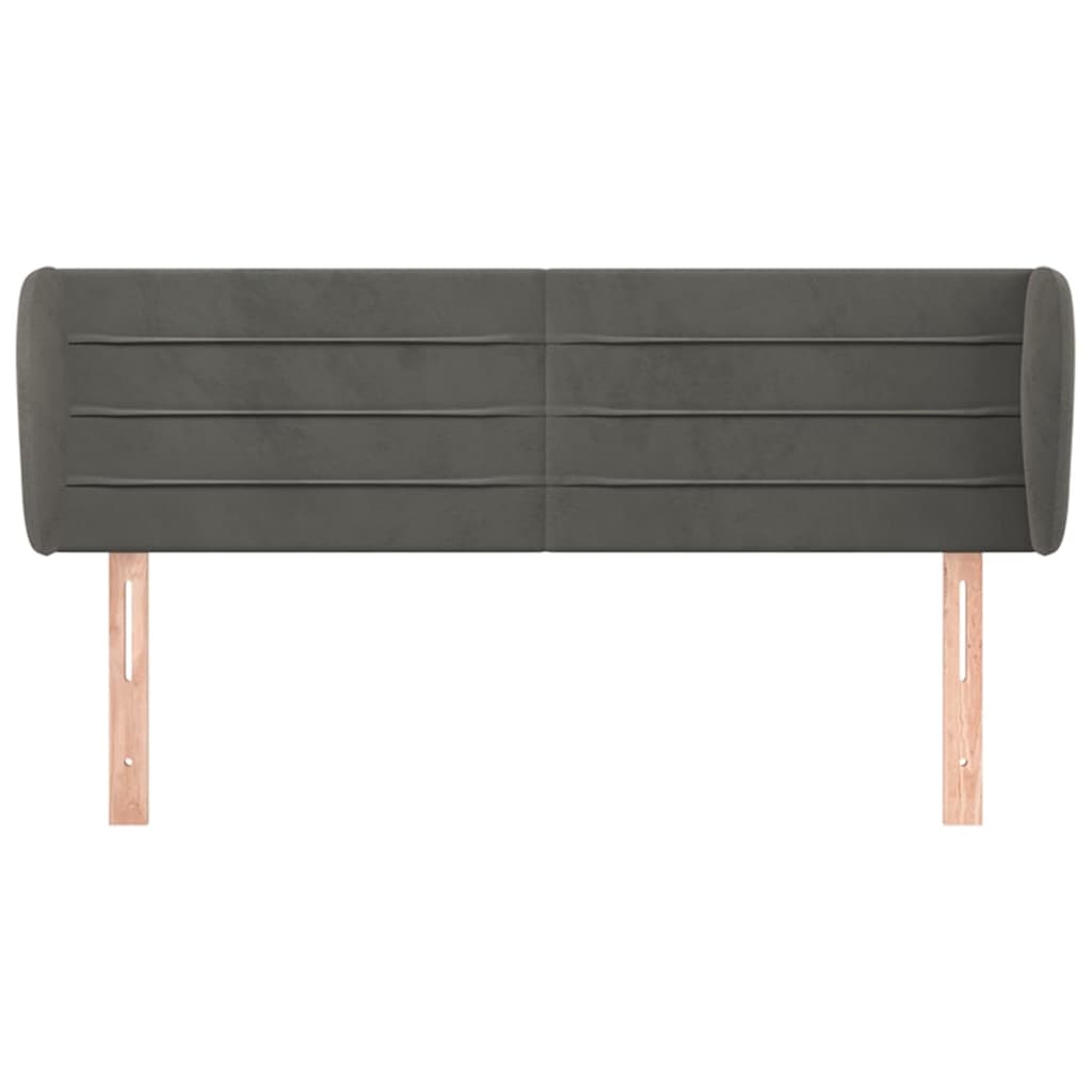 vidaXL Tăblie de pat cu aripioare gri închis 147x23x78/88 cm catifea vidaXL Tăblie de pat cu aripioare gri închis 147x23x78/88 cm catifea