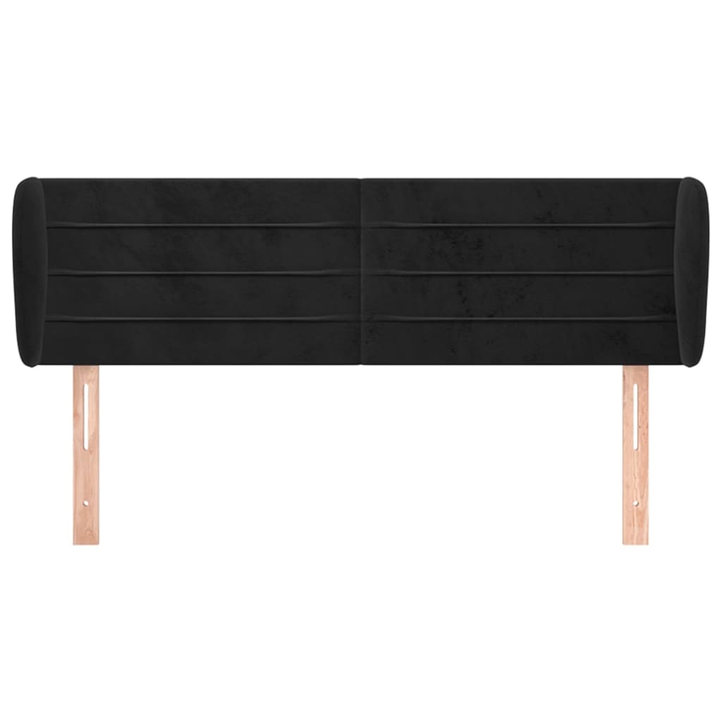 vidaXL Tăblie de pat cu aripioare negru 147x23x78/88 cm catifea