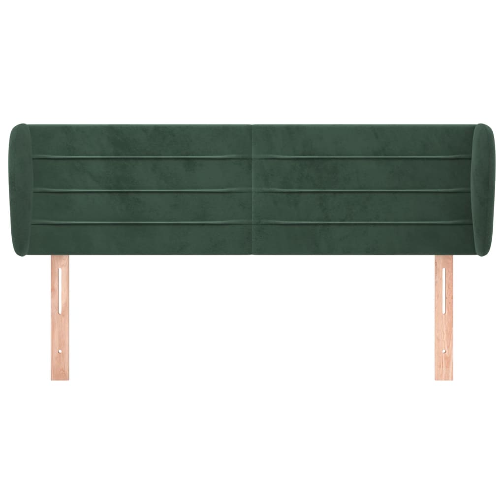 vidaXL Tăblie de pat cu aripioare verde închis 147x23x78/88 cm catifea