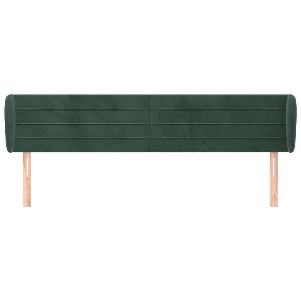 vidaXL Tăblie de pat cu aripioare verde închis 183x23x78/88 cm catifea
