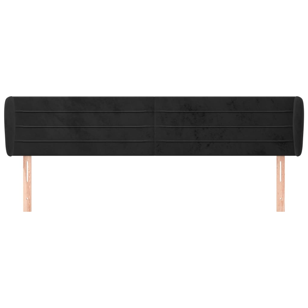 vidaXL Tăblie de pat cu aripioare negru 203x23x78/88 cm catifea