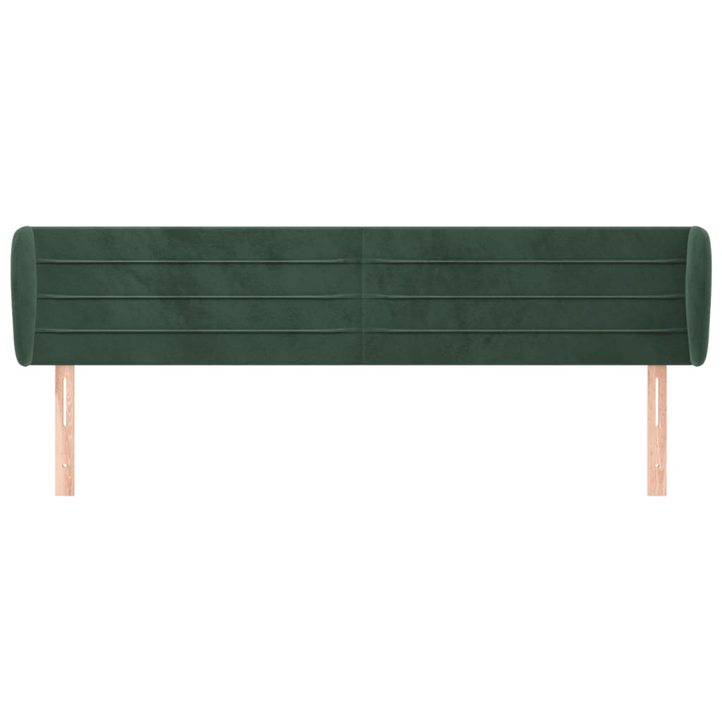 vidaXL Tăblie de pat cu aripioare verde închis 203x23x78/88 cm catifea