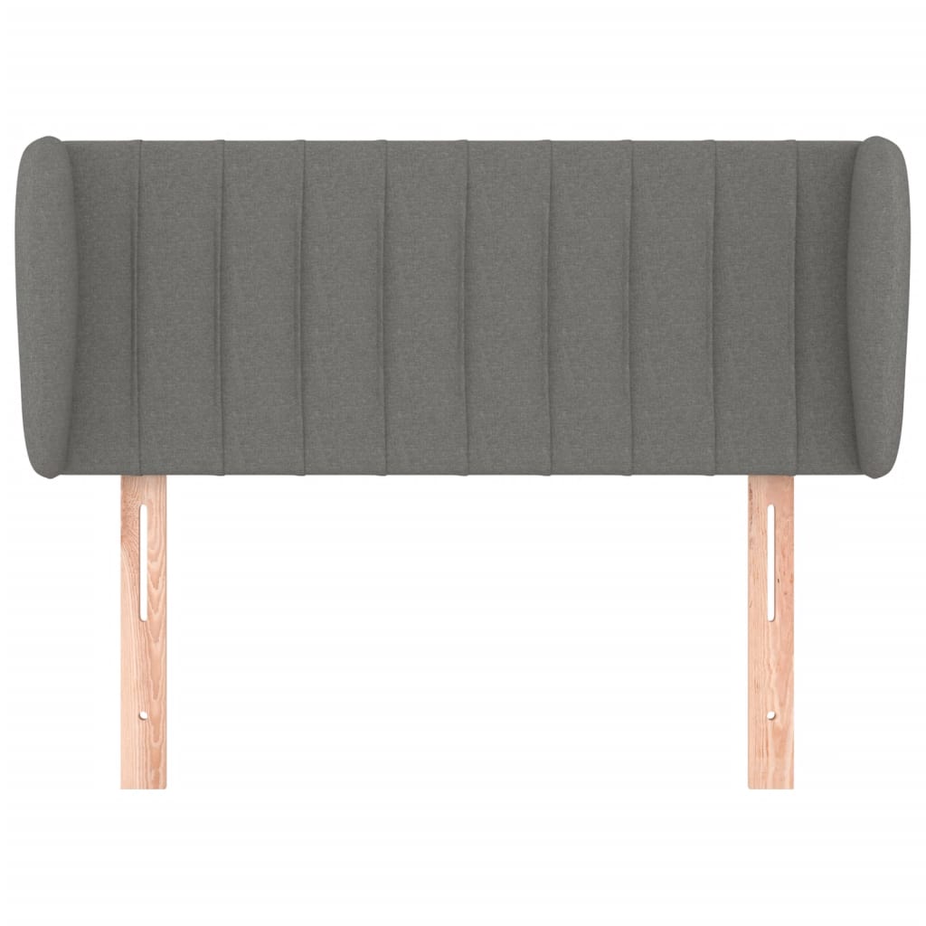 vidaXL Tăblie de pat cu aripioare gri închis 83x23x78/88 cm textil