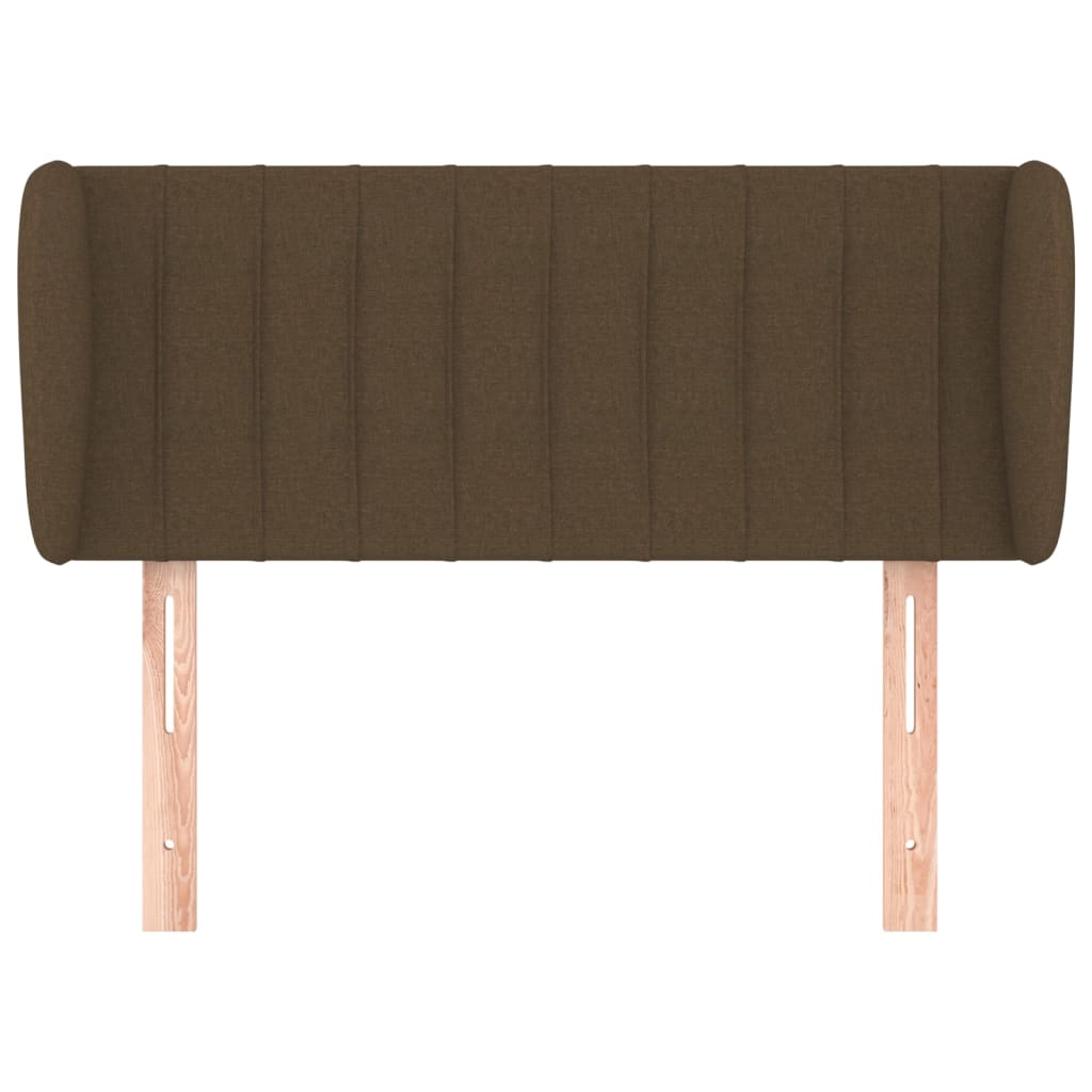 vidaXL Tăblie de pat cu aripioare maro închis 83x23x78/88 cm textil