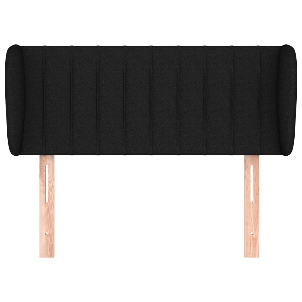 vidaXL Tăblie de pat cu aripioare negru 93x23x78/88 cm textil