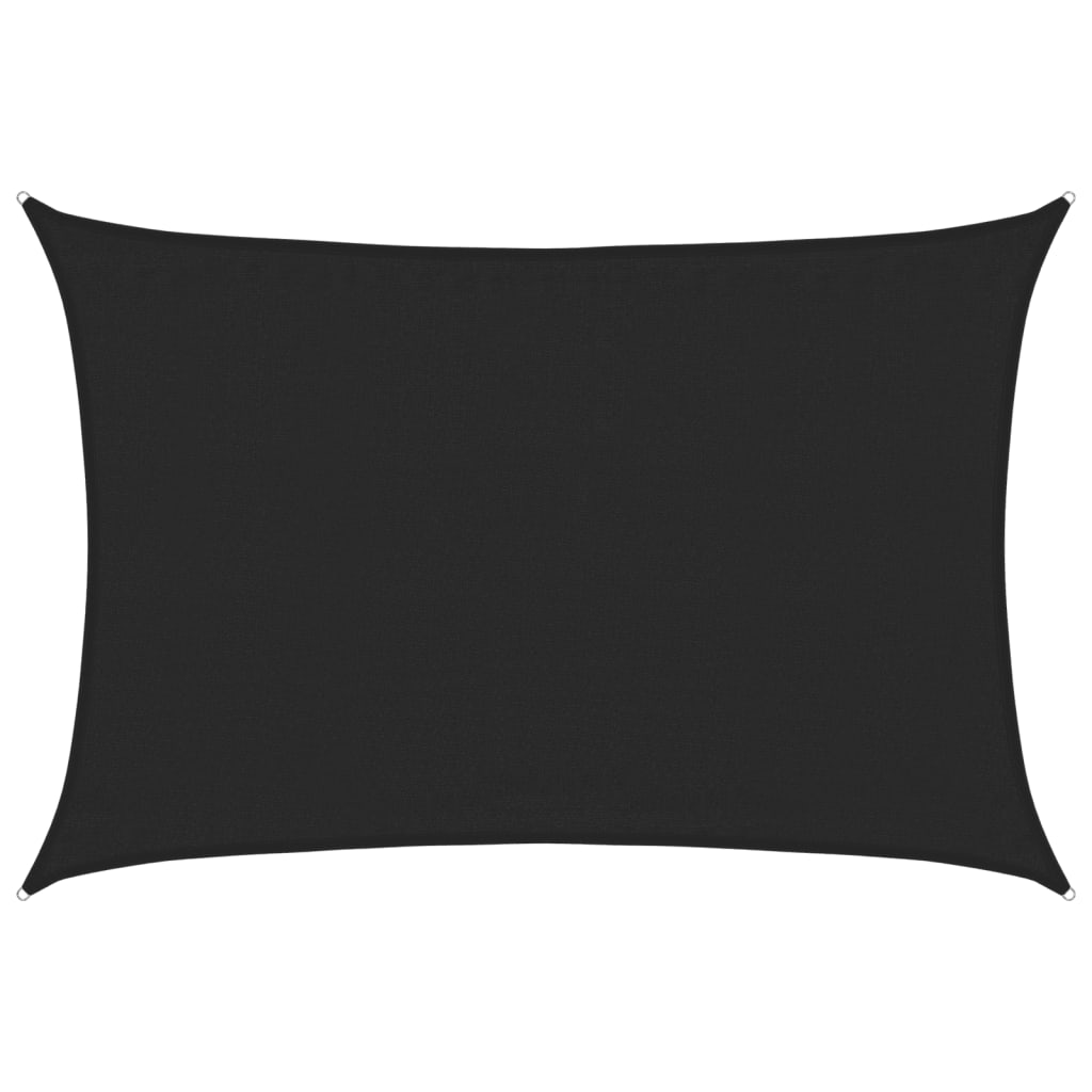 vidaXL Pânză parasolar, negru, 3,5x5 m, HDPE, 160 g/m²