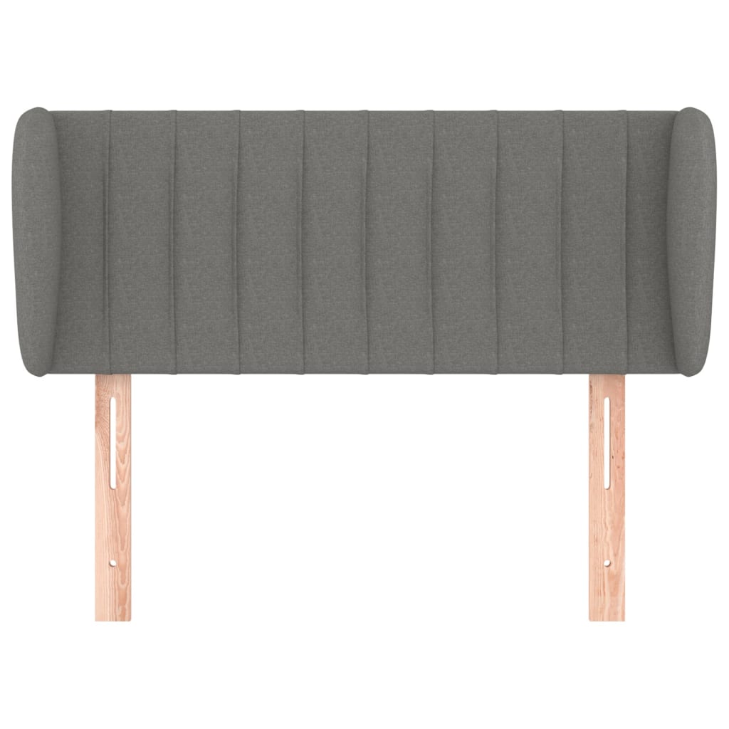 vidaXL Tăblie de pat cu aripioare gri închis 103x23x78/88 cm textil