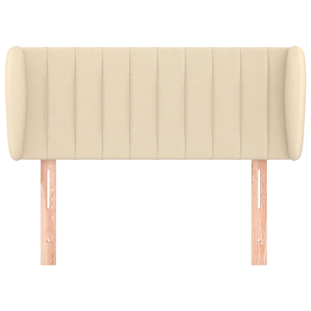 vidaXL Tăblie de pat cu aripioare crem 103x23x78/88 cm textil