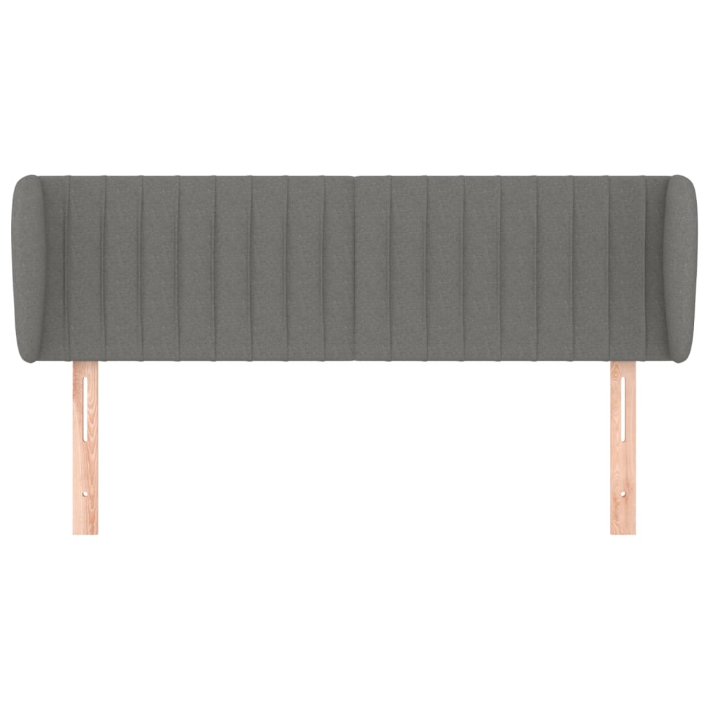 vidaXL Tăblie de pat cu aripioare gri închis 147x23x78/88 cm textil vidaXL Tăblie de pat cu aripioare gri închis 147x23x78/88 cm textil
