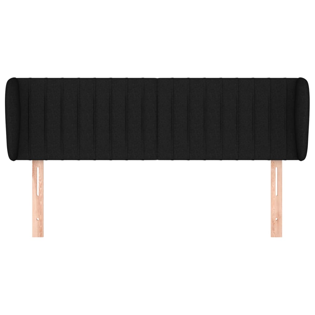 vidaXL Tăblie de pat cu aripioare negru 147x23x78/88 cm textil