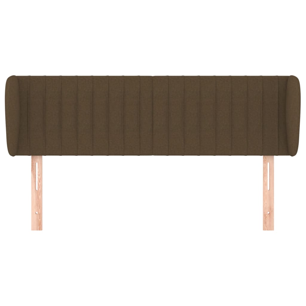 vidaXL Tăblie de pat cu aripioare maro închis 147x23x78/88 cm textil