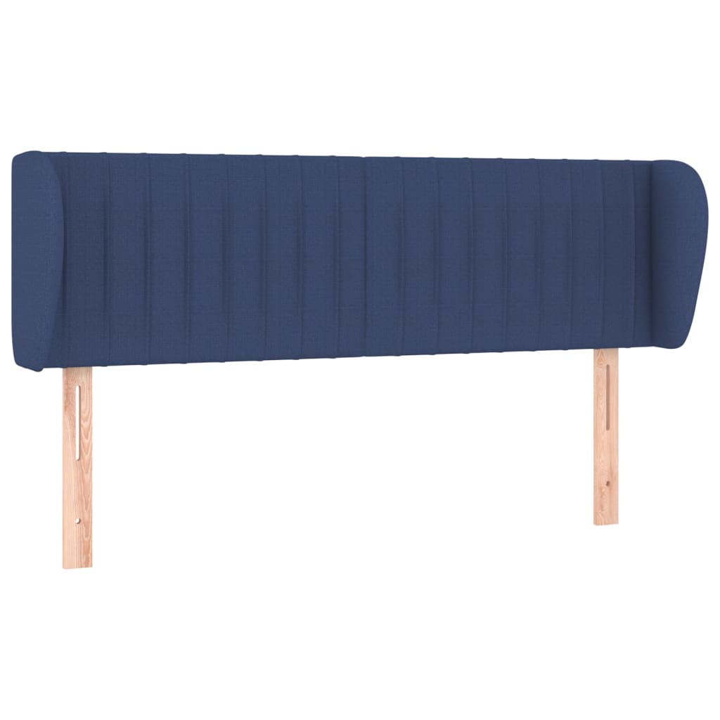 vidaXL Tăblie de pat cu aripioare, albastru, 147x23x78/88 cm textil
