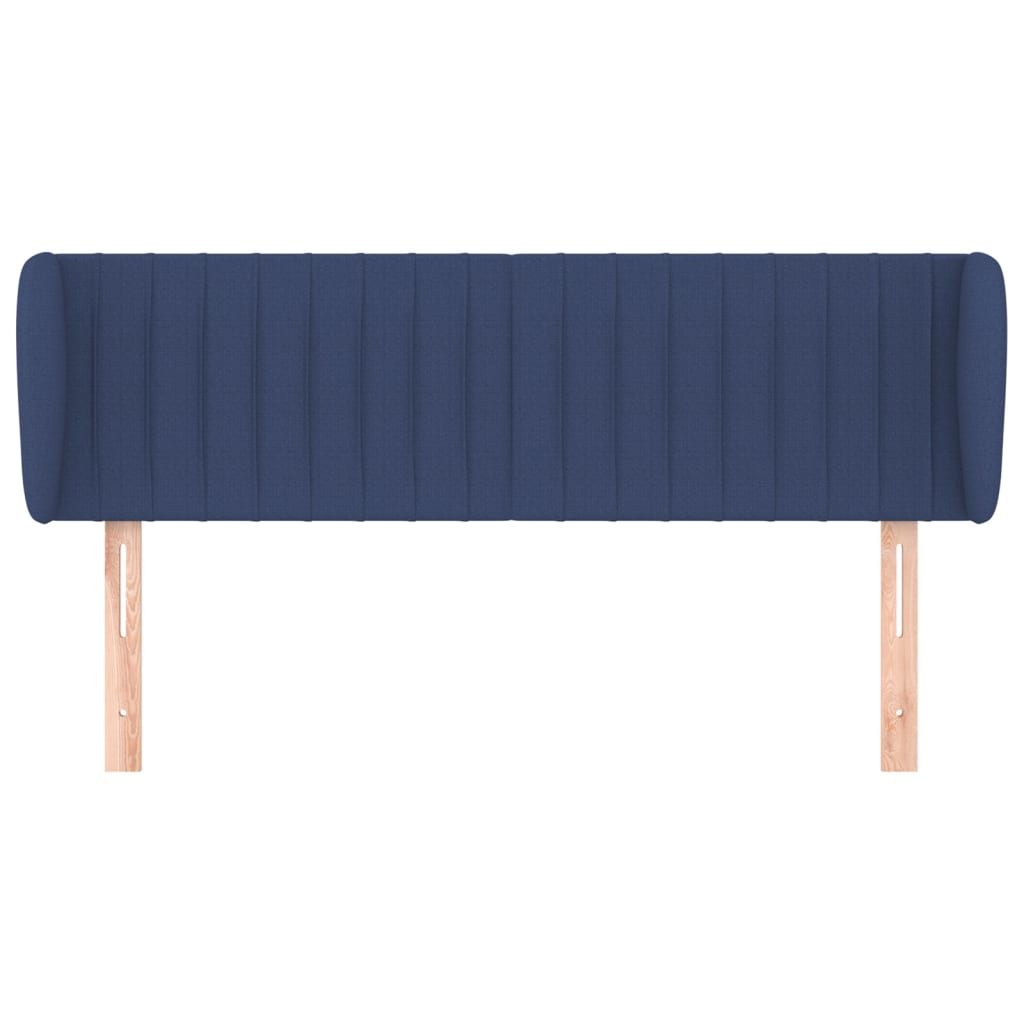 vidaXL Tăblie de pat cu aripioare, albastru, 147x23x78/88 cm textil