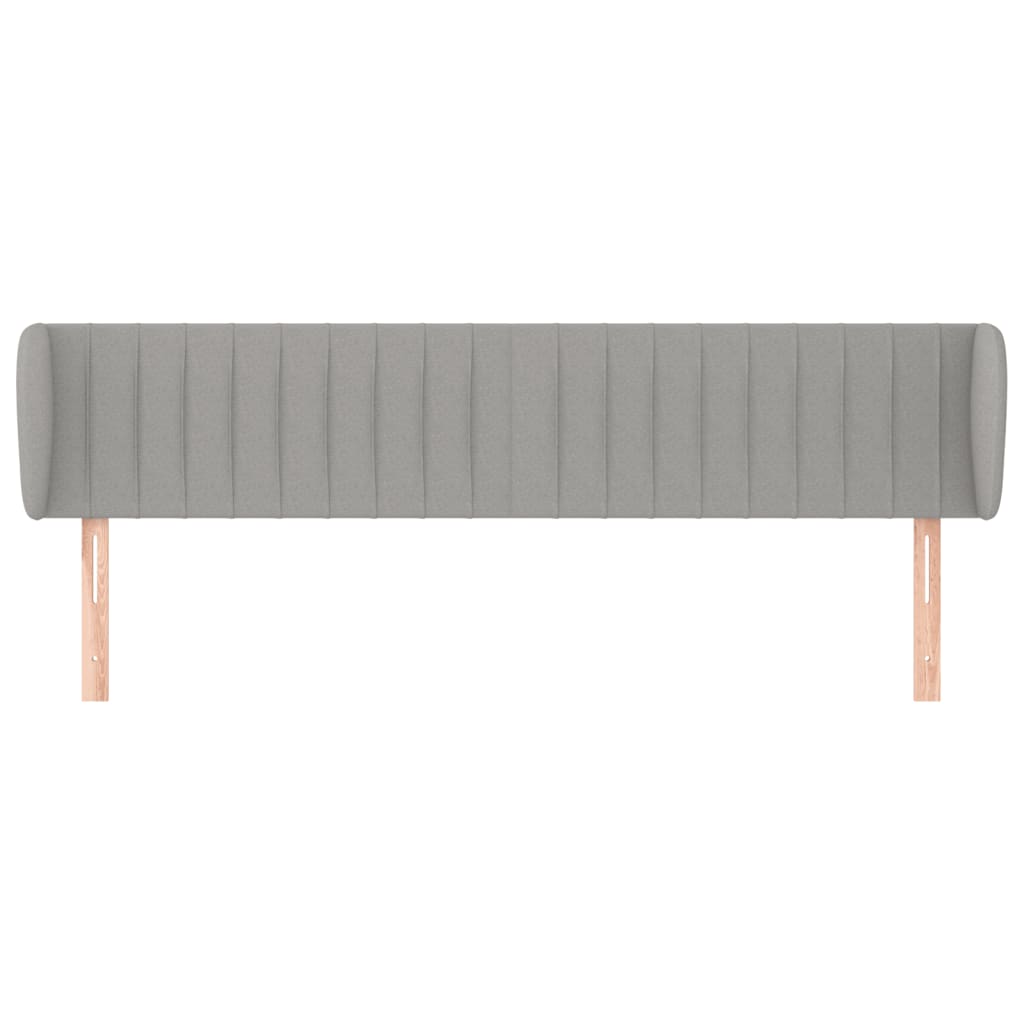 vidaXL Tăblie de pat cu aripioare gri deschis 163x23x78/88 cm textil