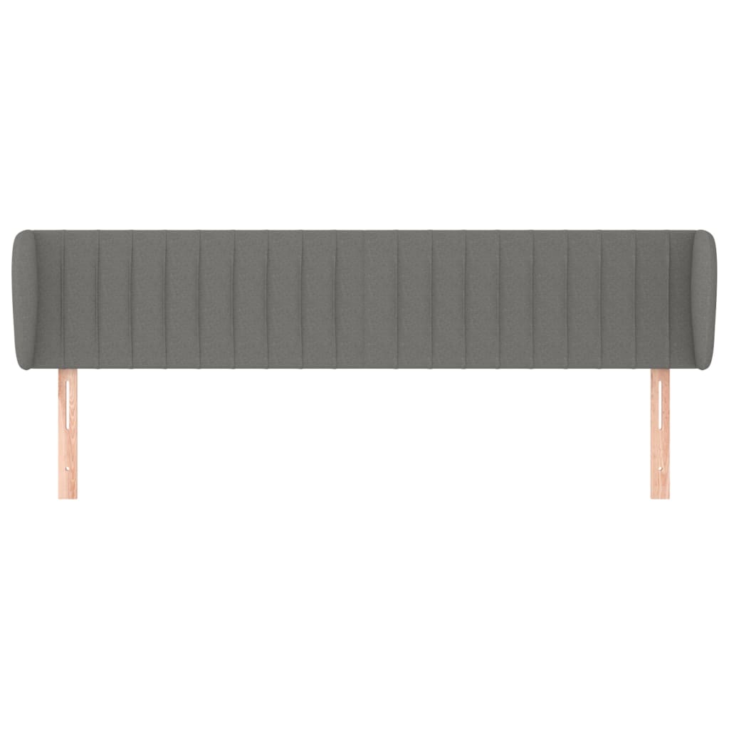 vidaXL Tăblie de pat cu aripioare gri închis 163x23x78/88 cm textil vidaXL Tăblie de pat cu aripioare gri închis 163x23x78/88 cm textil